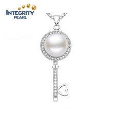 Wholesale Pearl Pendant 9-10mm AAA Bread Round 925 Silver Freshwater Pearl Pendant